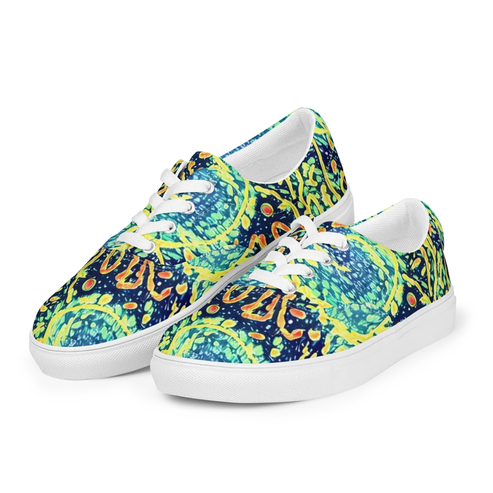 Vortex Glow on Men's Lace-Up Canvas Shoes — Left Front