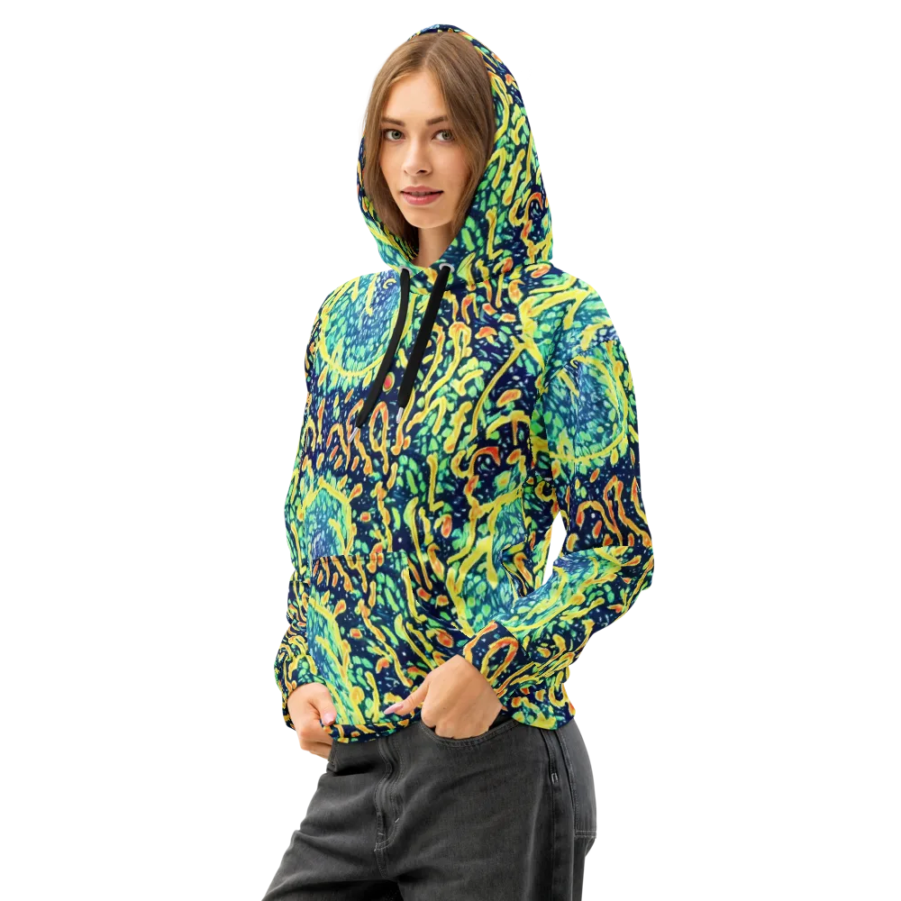 Vortex Glow on Cotton Hoodie — Left Front