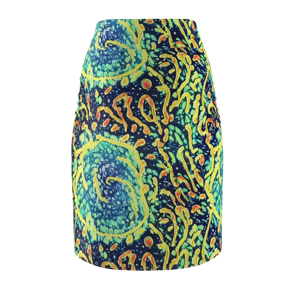 Vortex Glow on Pencil Skirt — Back