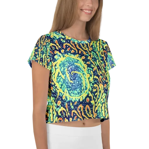 Vortex Glow on a Crop Tee