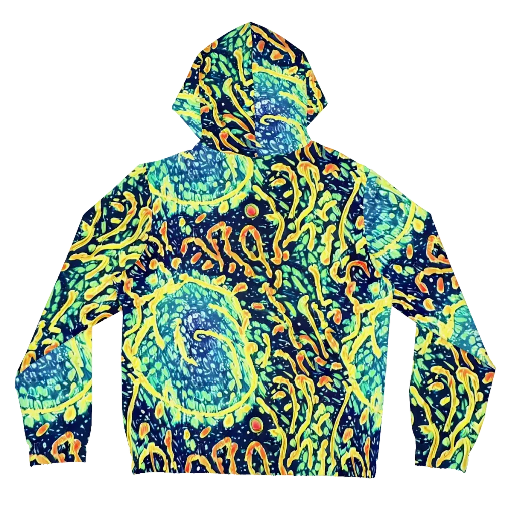 Vortex Glow on Women's Full-Zip Hoodie — Back