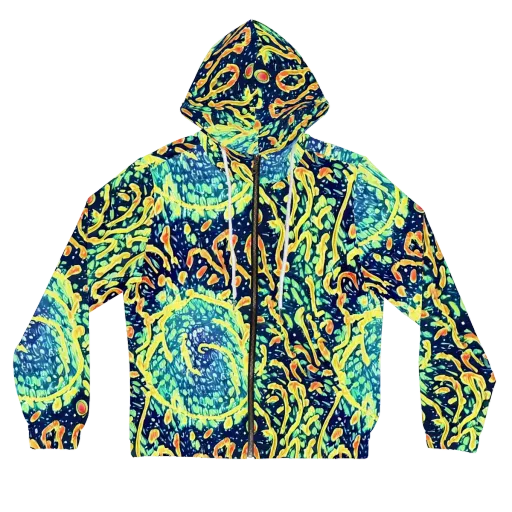 Vortex Glow on a Women's Full-Zip Hoodie