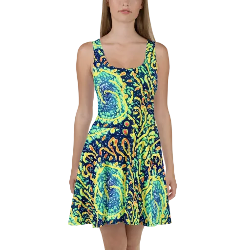 Vortex Glow on a Skater Dress