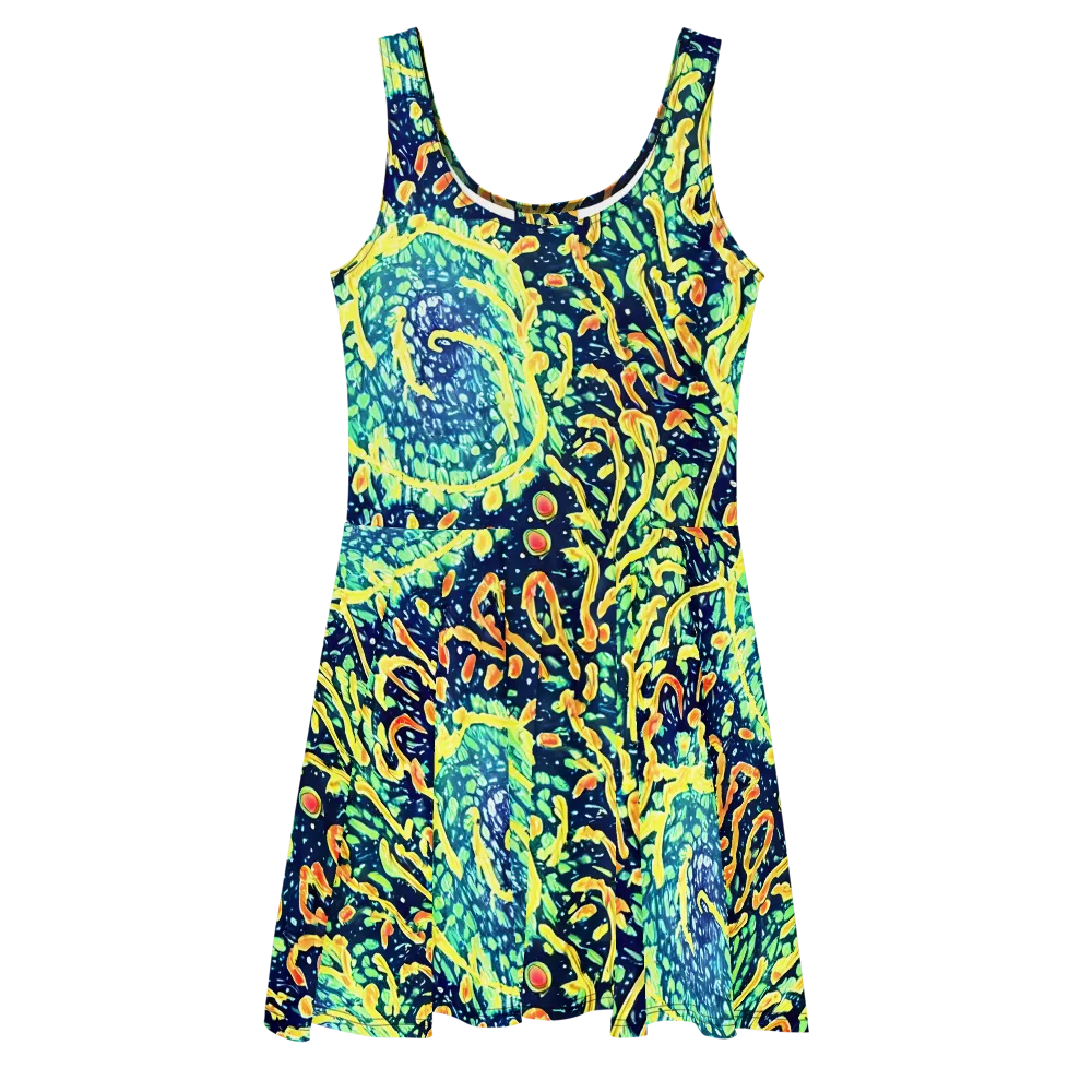 Vortex Glow on Skater Dress — Front
