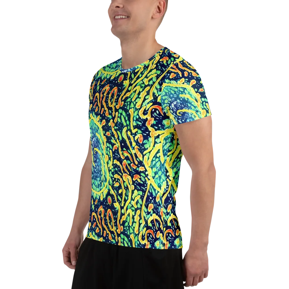 Vortex Glow on Men's Athletic T-Shirt — Left