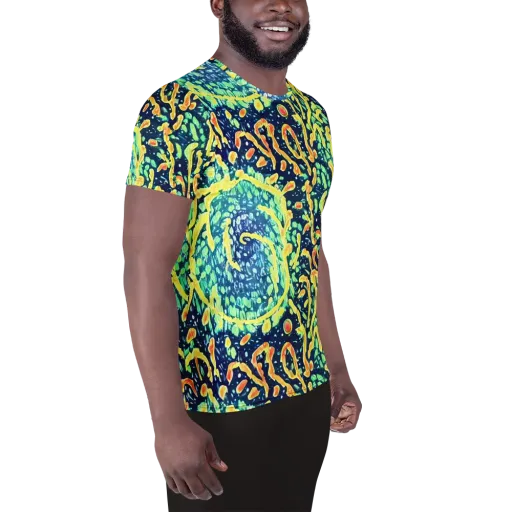Vortex Glow on a Men's Athletic T-Shirt