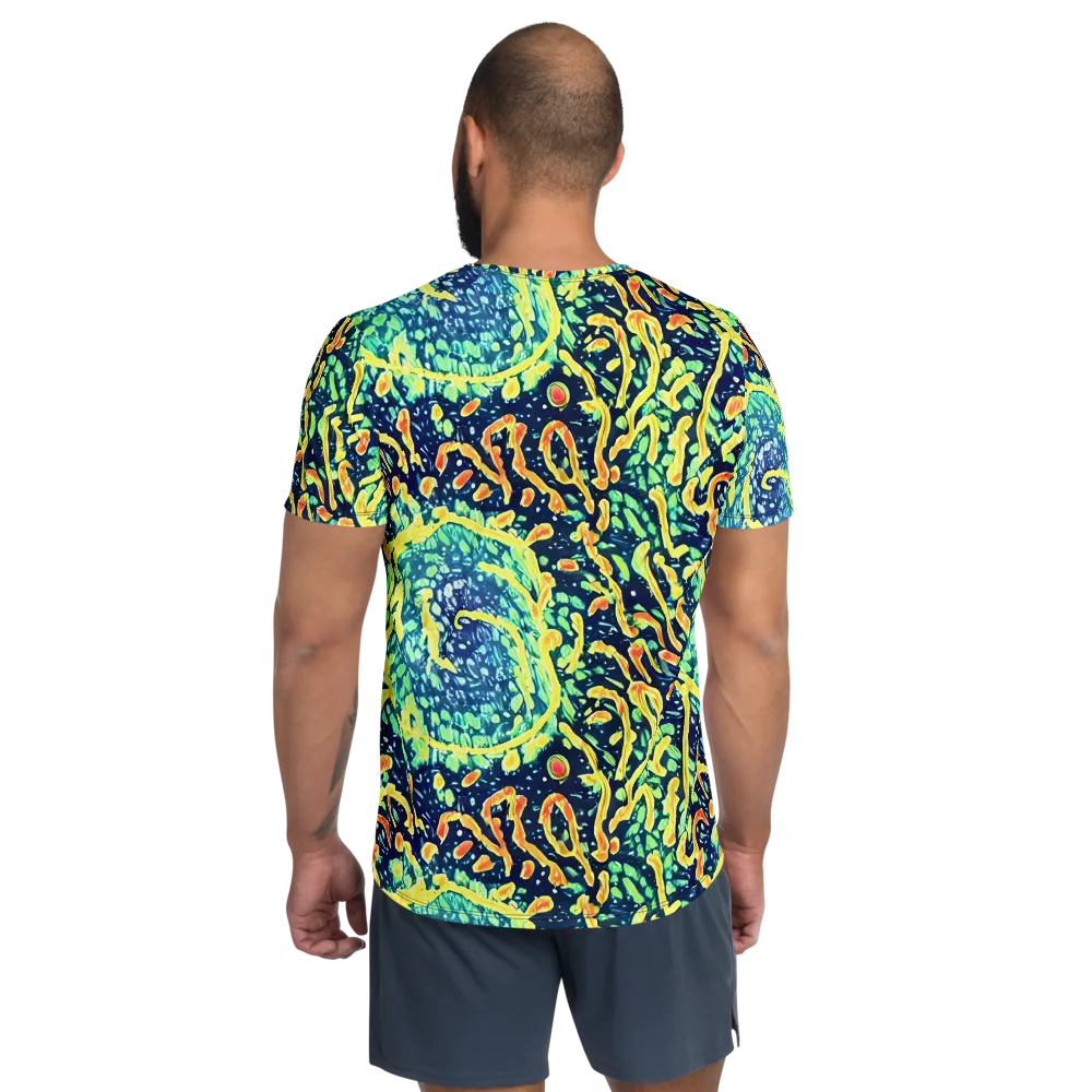 Vortex Glow on Men's Athletic T-Shirt — Back