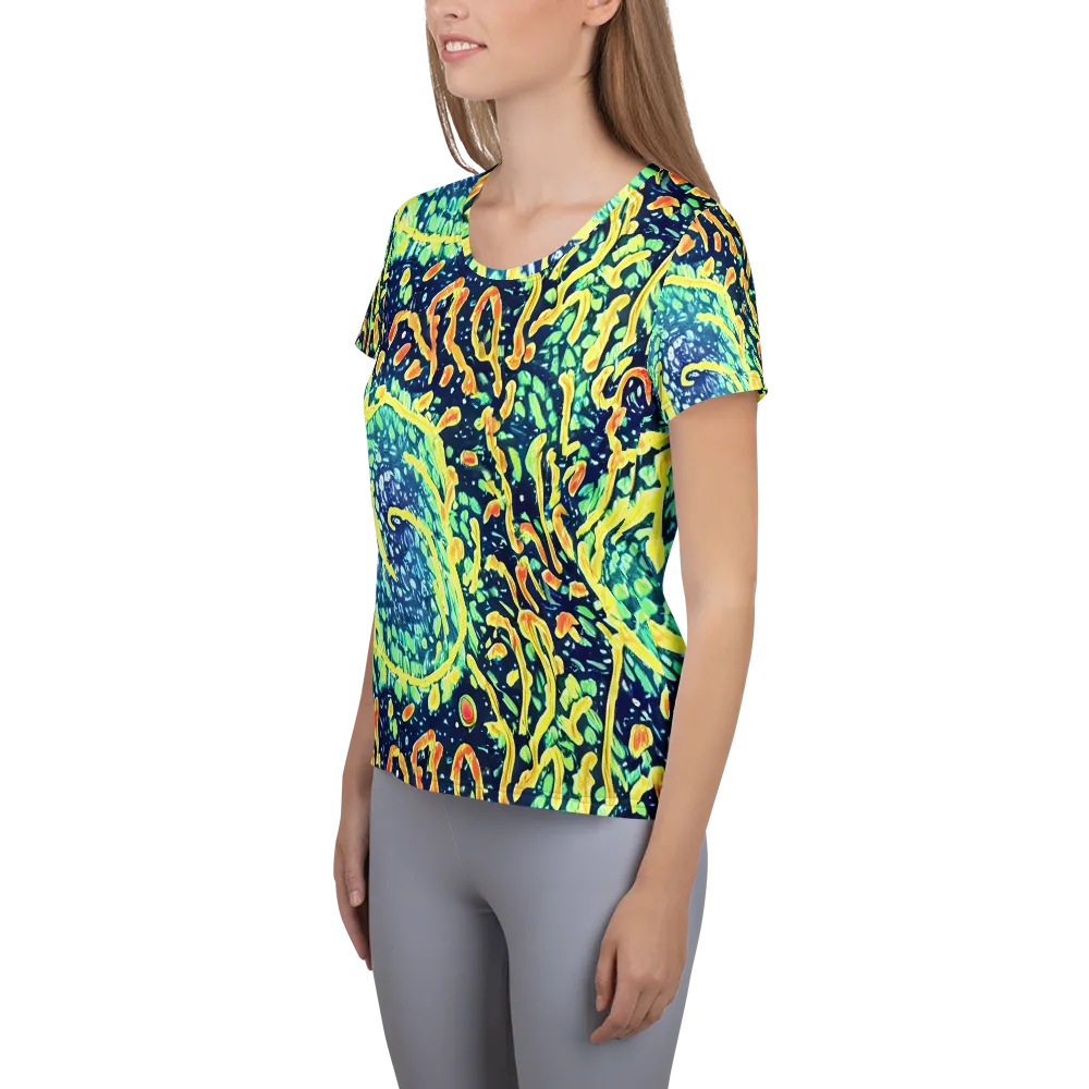 Vortex Glow on Women's Athletic T-Shirt — Left