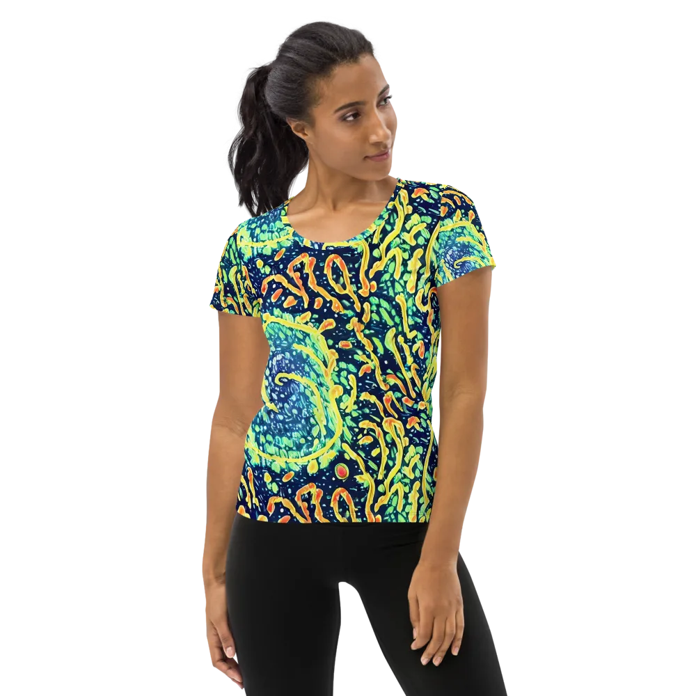 Vortex Glow on Women's Athletic T-Shirt — Front