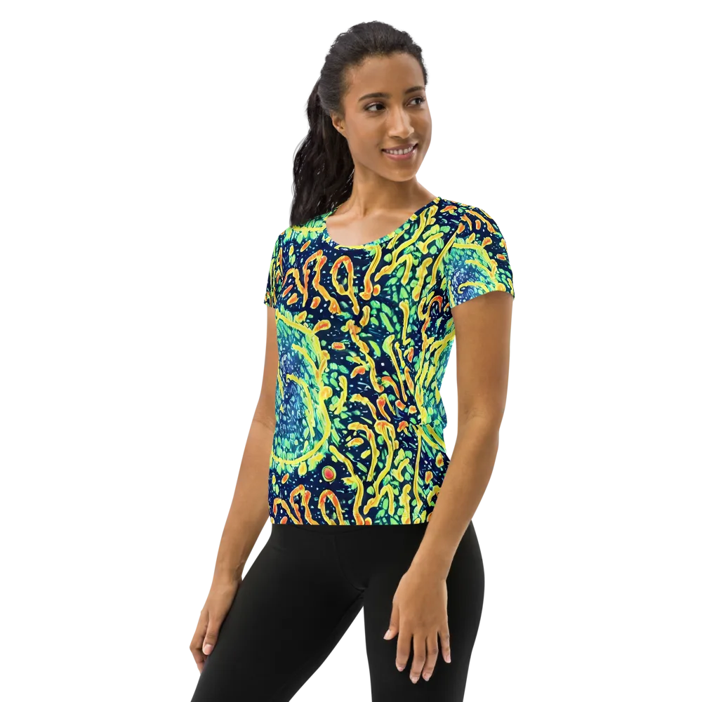 Vortex Glow on Women's Athletic T-Shirt — Left