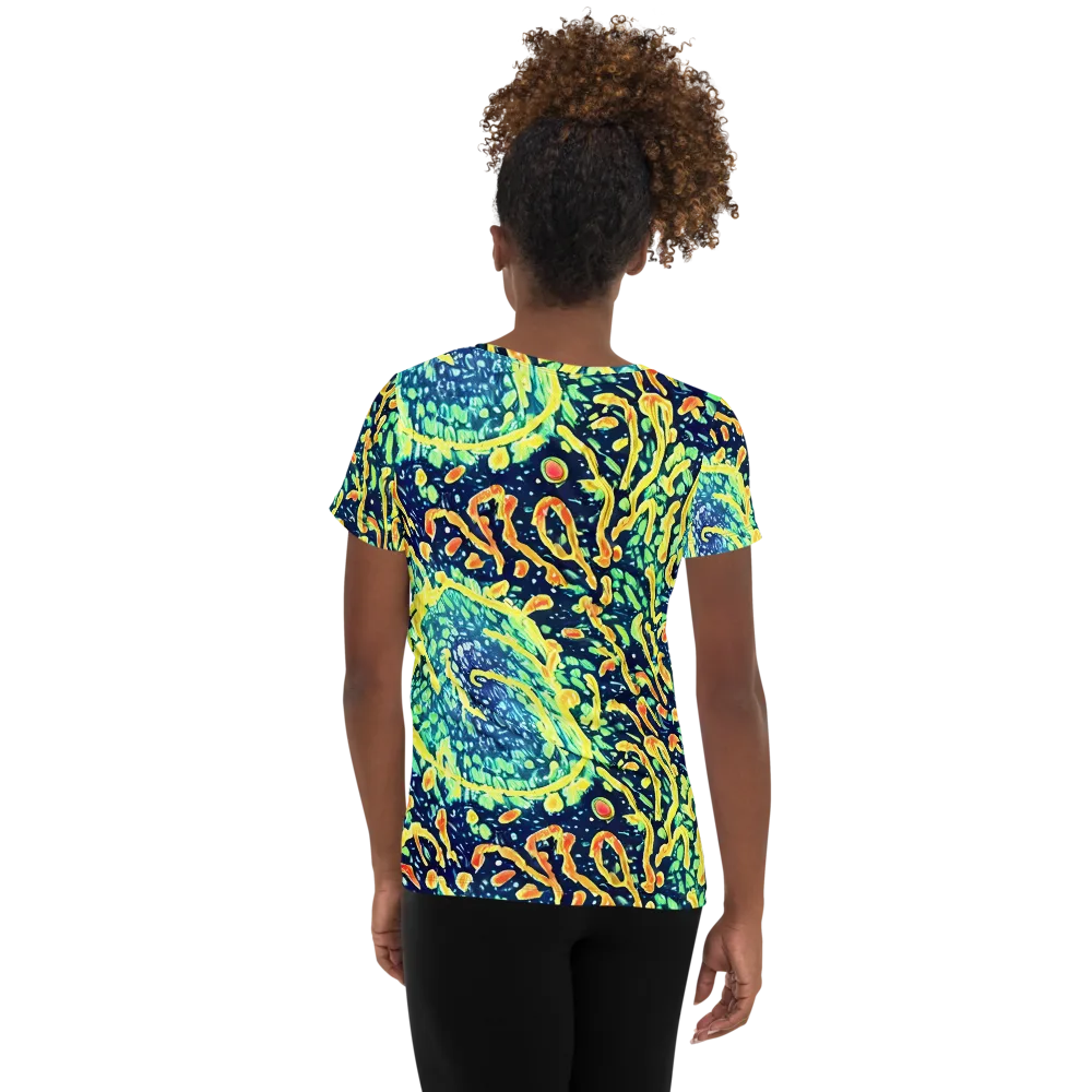 Vortex Glow on Women's Athletic T-Shirt — Back