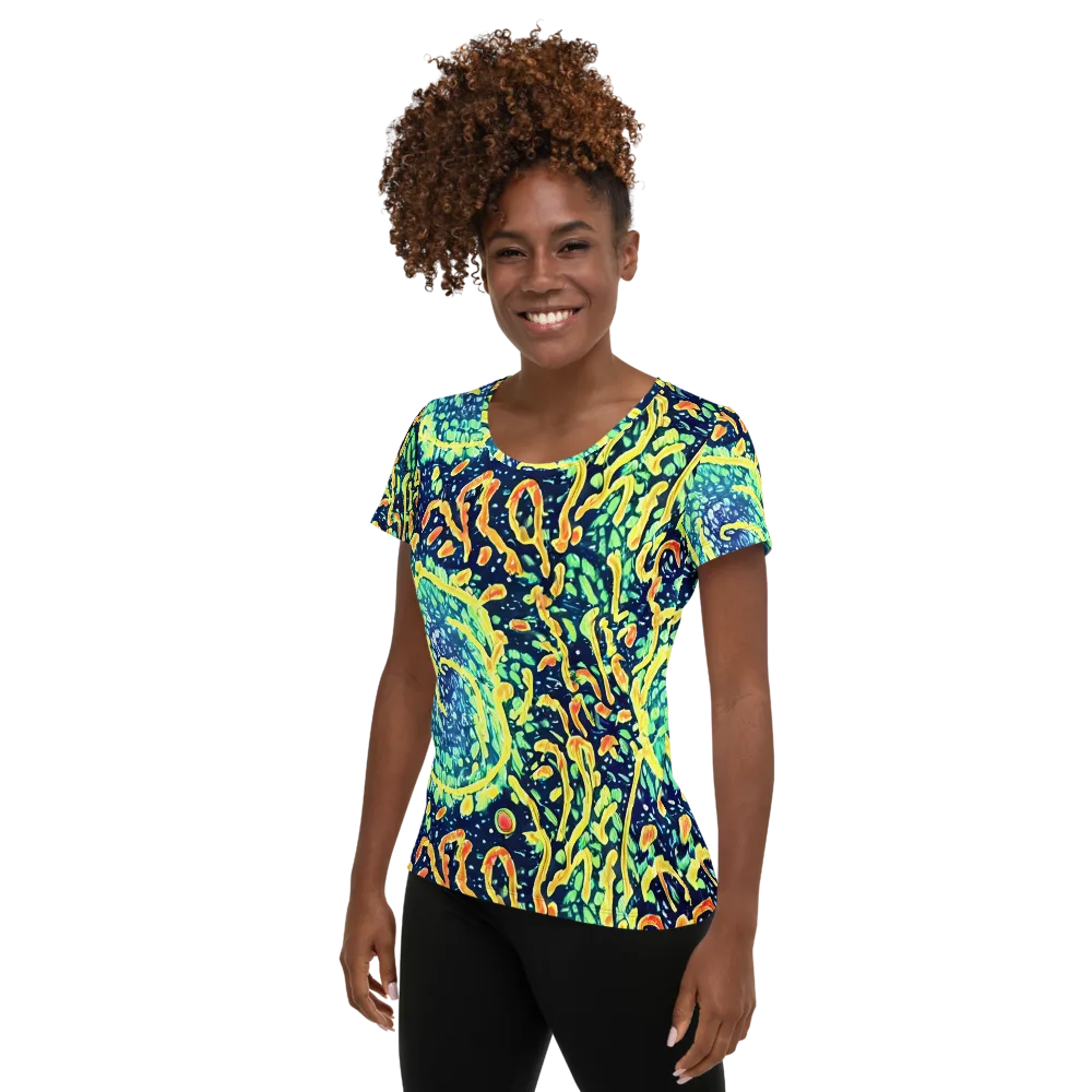 Vortex Glow on Women's Athletic T-Shirt — Left