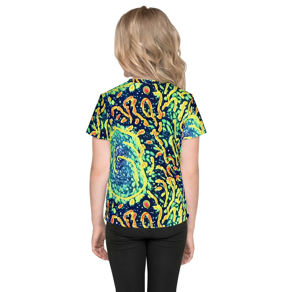Vortex Glow on Kids Crew Neck T-Shirt — Back