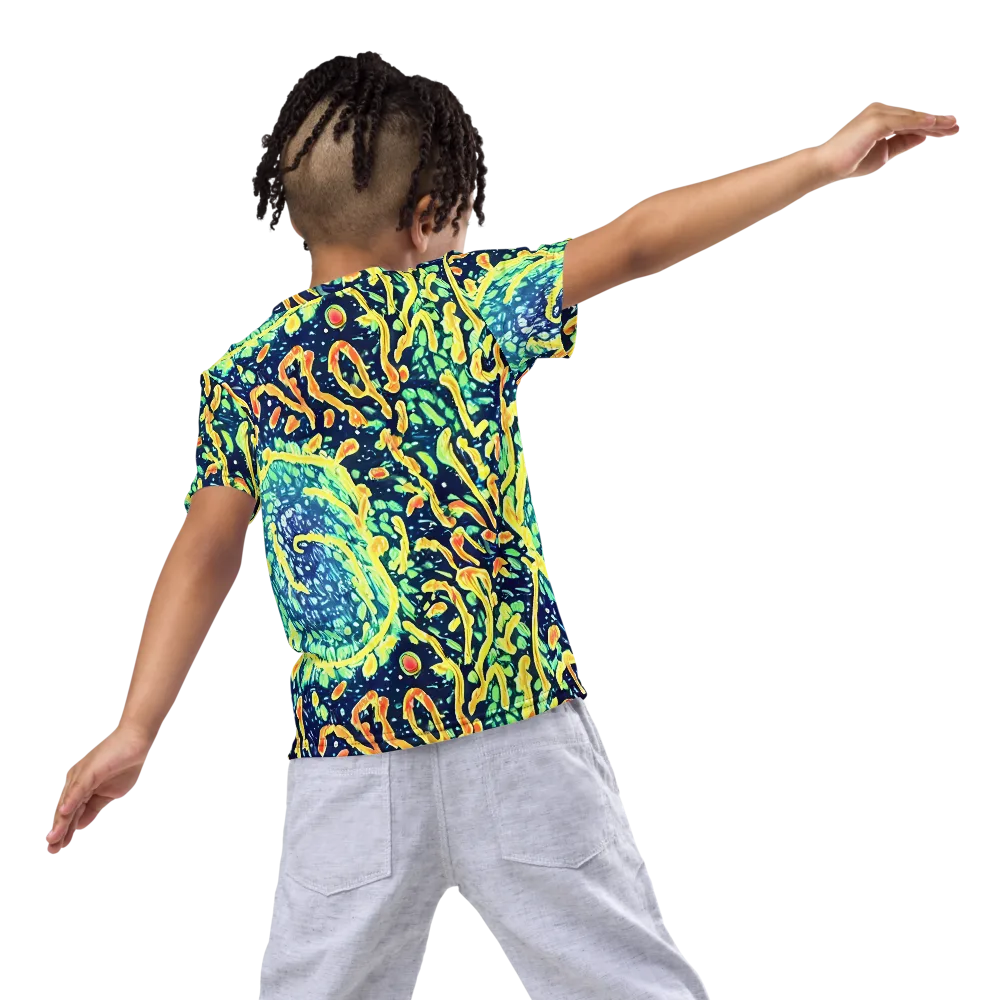 Vortex Glow on Kids Crew Neck T-Shirt — Back