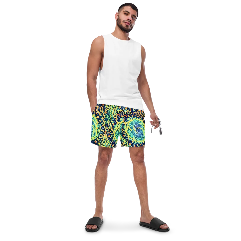 Vortex Glow on Swim Trunks — Front