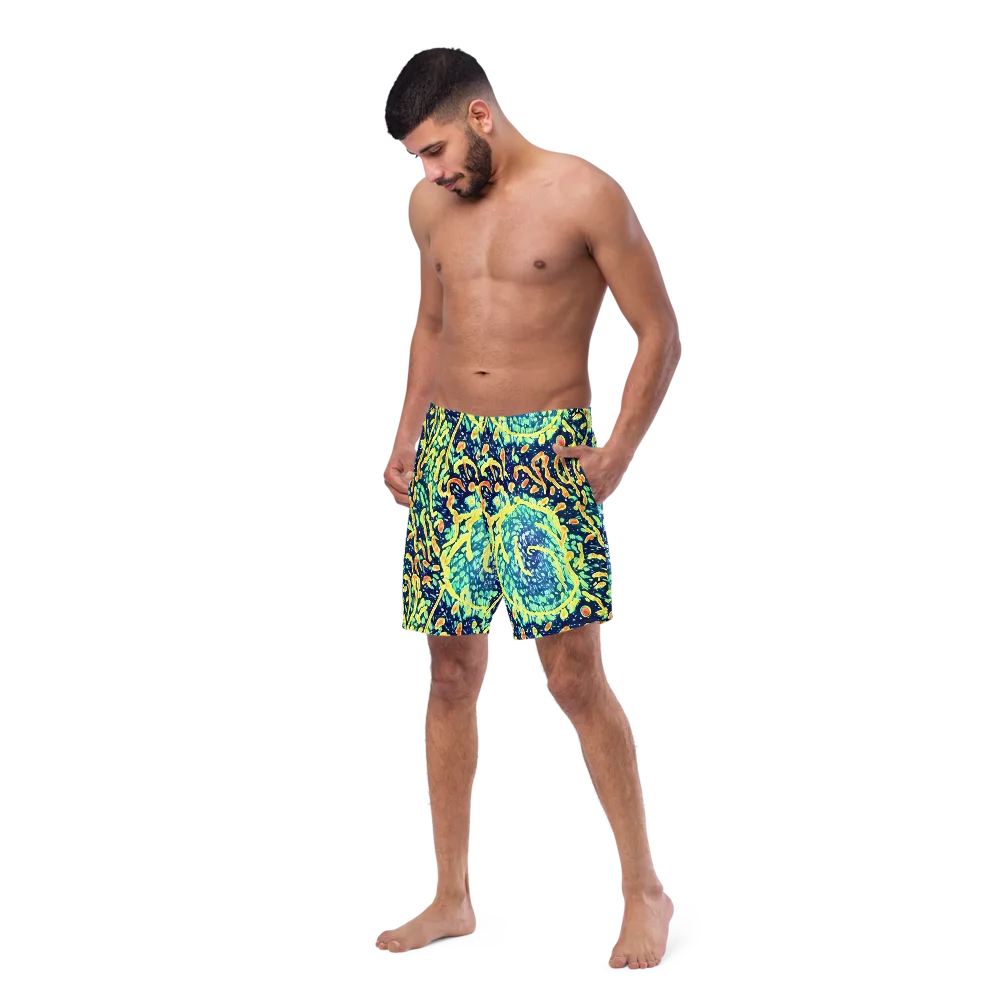 Vortex Glow on Swim Trunks — Left Front