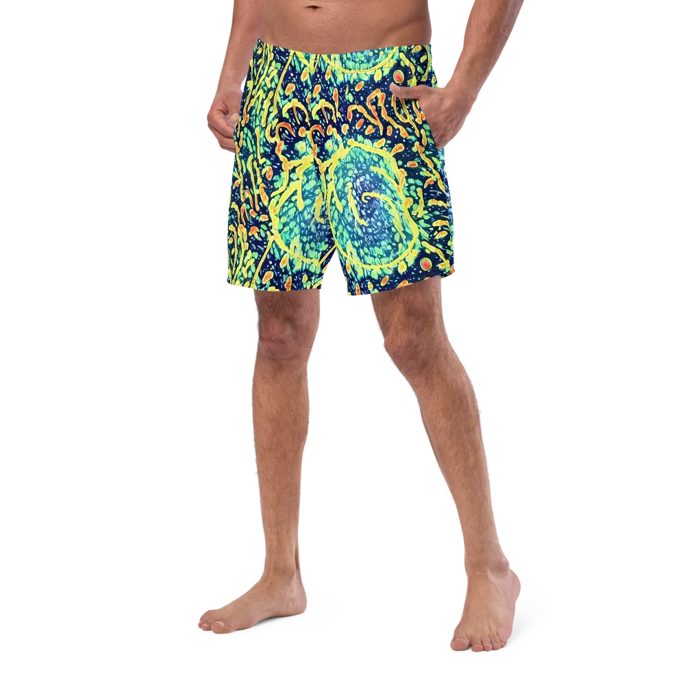 Vortex Glow on Swim Trunks — Left Front