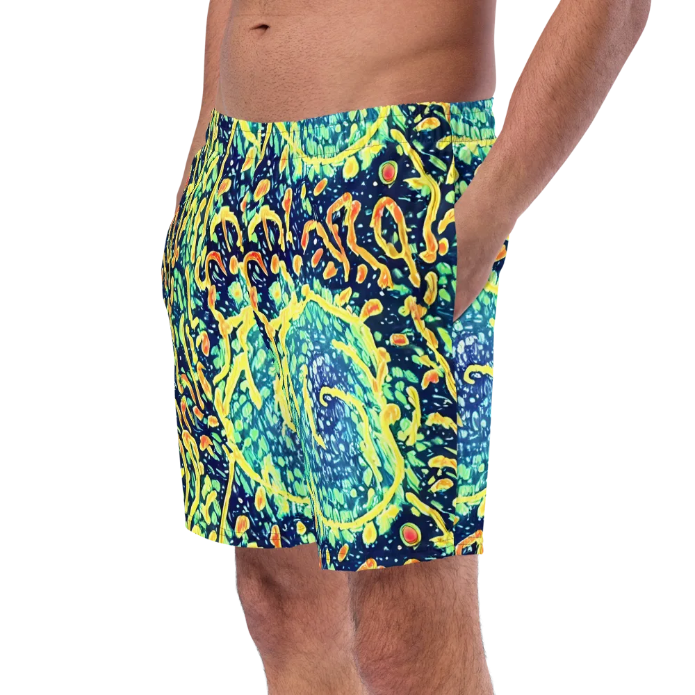 Vortex Glow on Swim Trunks — Left Front