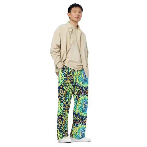 Vortex Glow on a Wide-Leg Pants