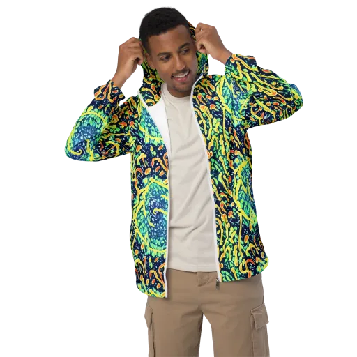 Vortex Glow on a Men's Windbreaker