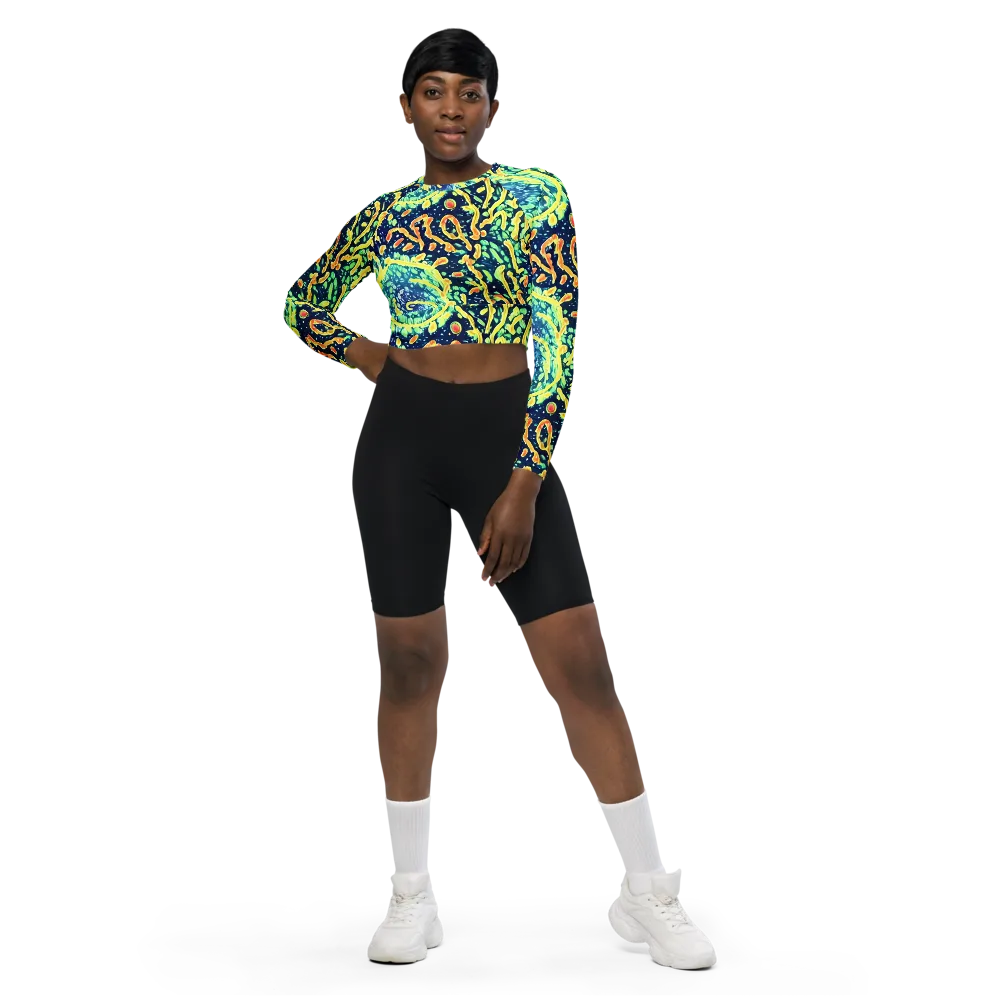 Vortex Glow on Long Sleeve Crop Top — Front