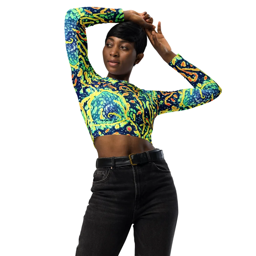 Vortex Glow on Long Sleeve Crop Top — Front