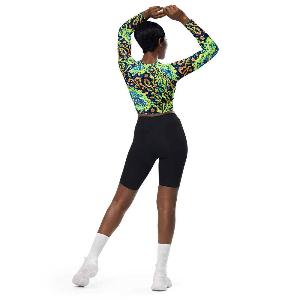 Vortex Glow on Long Sleeve Crop Top — Back