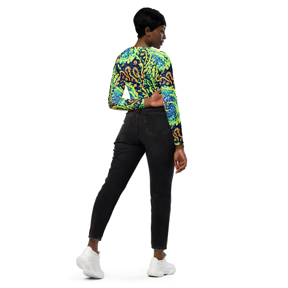 Vortex Glow on Long Sleeve Crop Top — Right Back