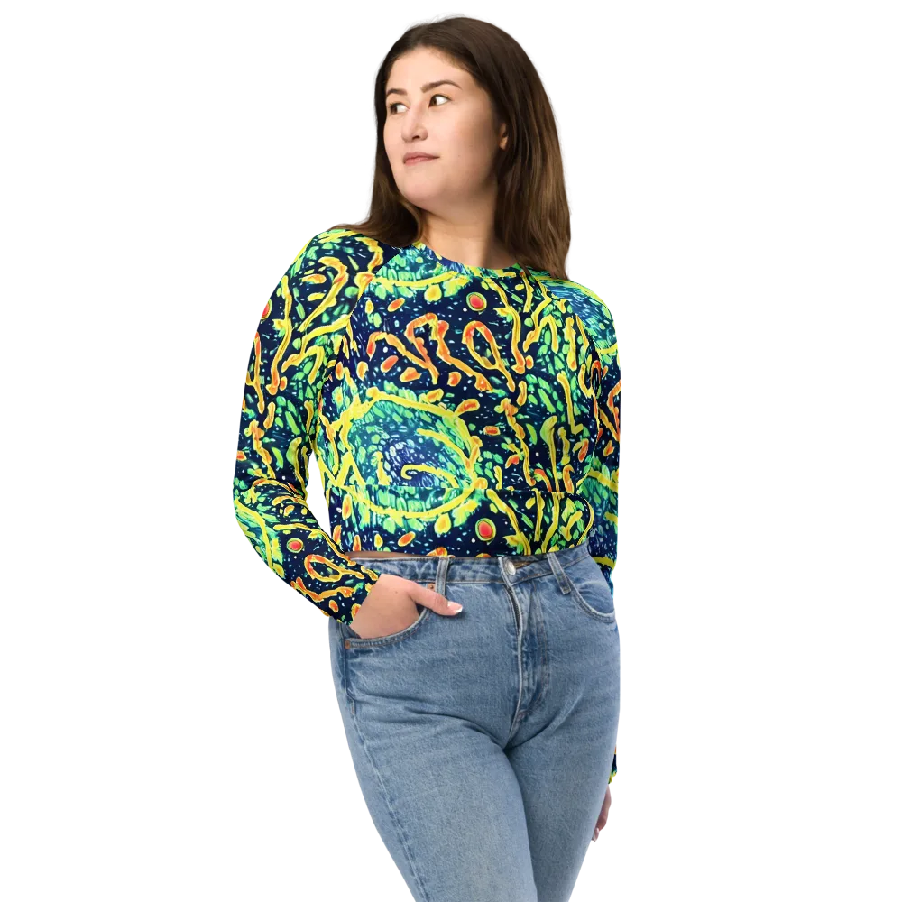 Vortex Glow on Long Sleeve Crop Top — Front