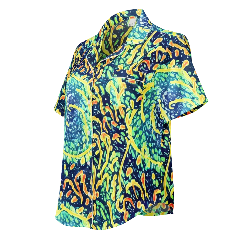 Vortex Glow on Women's Short Sleeve Pajama Top — Left Front