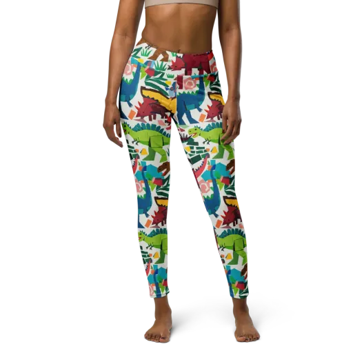 Prehistoric Parade on a Yoga Leggings