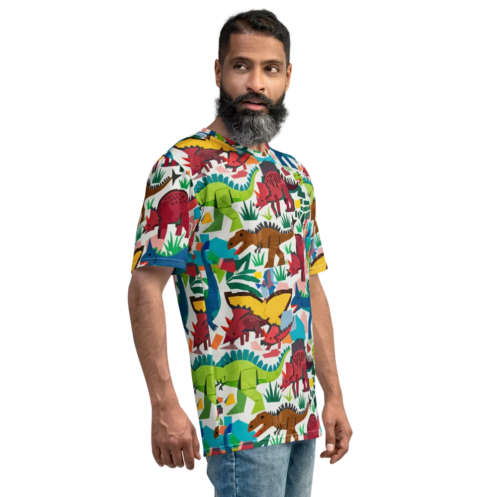 Prehistoric Parade on Men's Crew Neck T-Shirt — Right