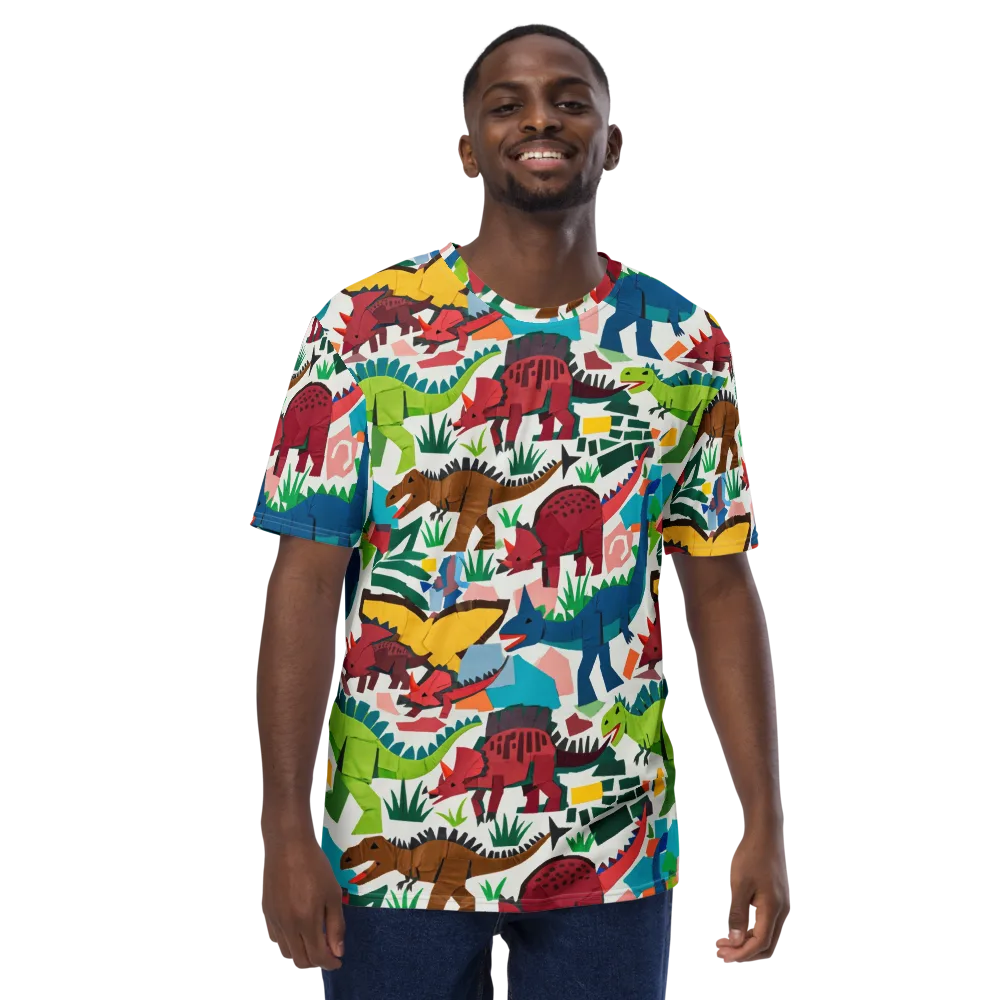 Prehistoric Parade on Men's Crew Neck T-Shirt — Front