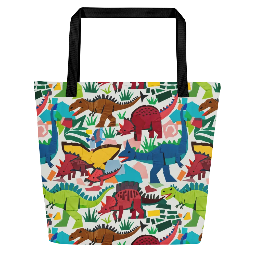 Prehistoric Parade on Large Tote Bag W/ Pocket — Front