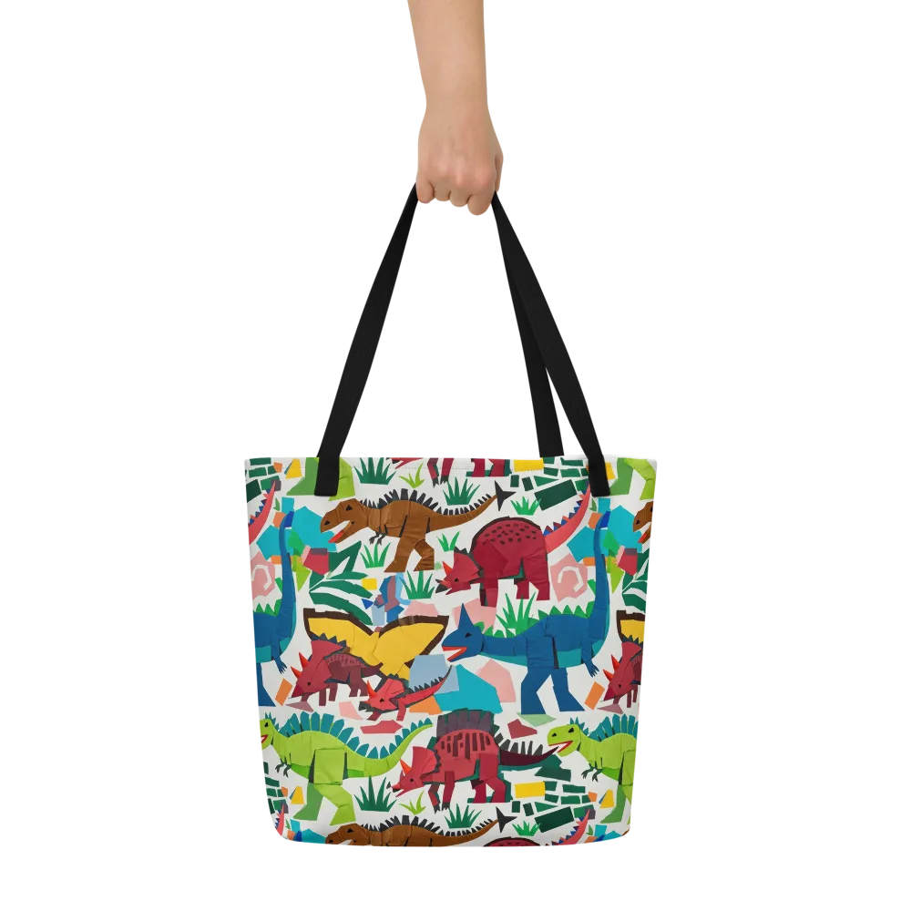 Prehistoric Parade on Large Tote Bag W/ Pocket — Front
