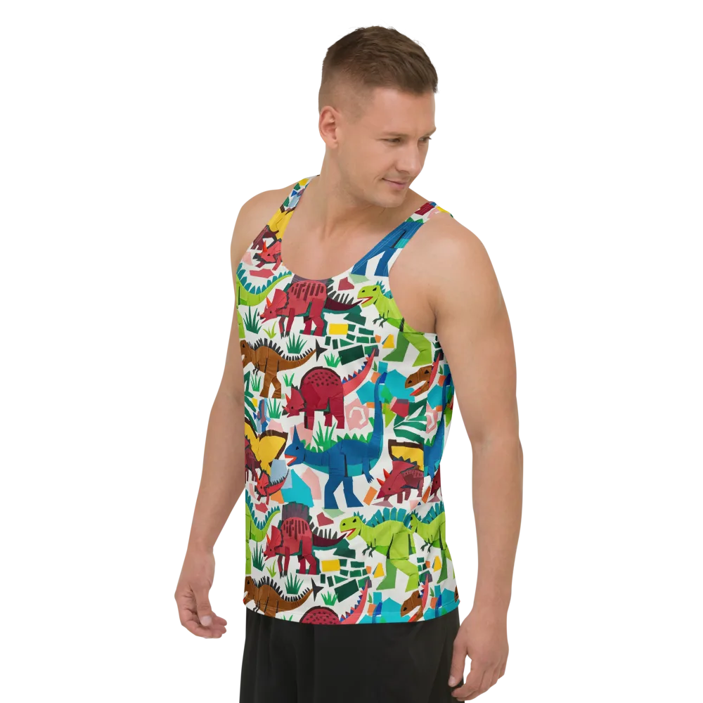 Prehistoric Parade on Men's Tank Top — Left Front
