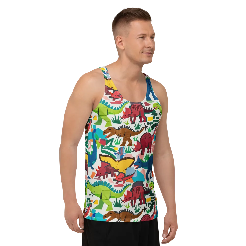 Prehistoric Parade on Men's Tank Top — Right Front