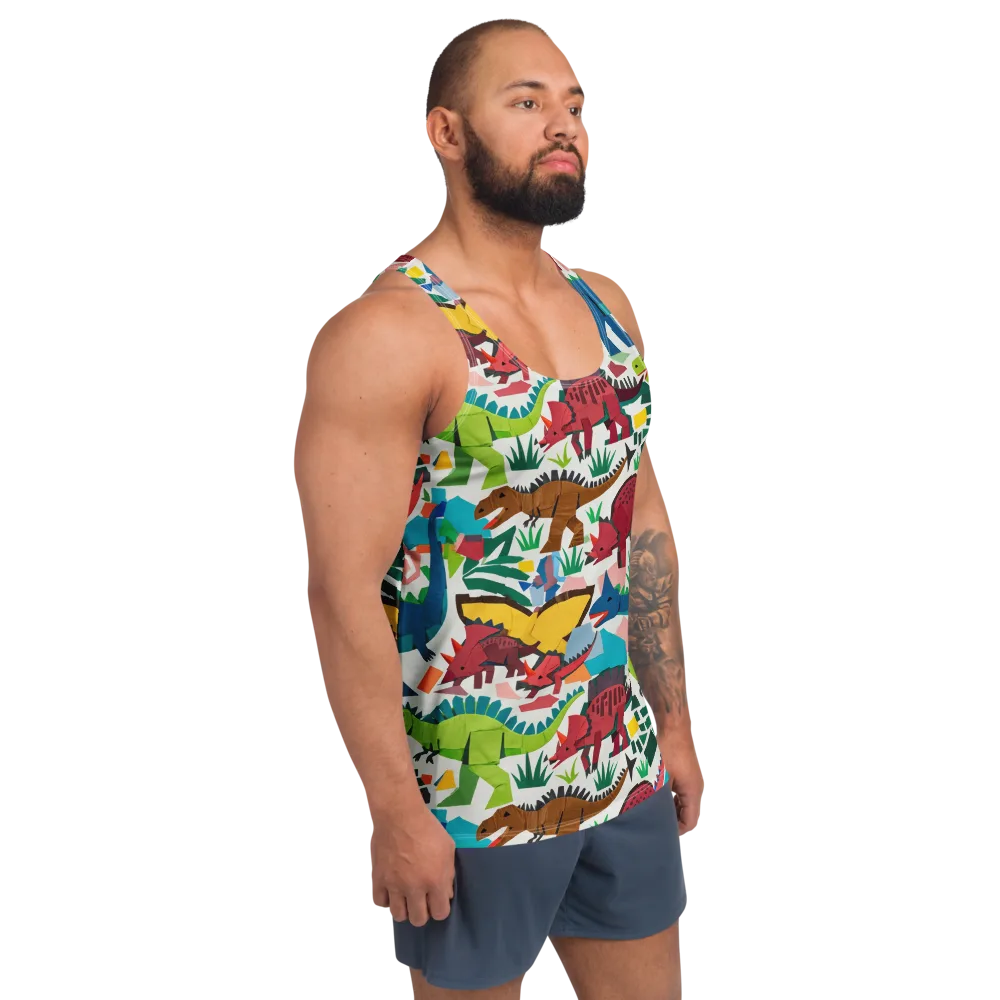 Prehistoric Parade on Men's Tank Top — Right Front