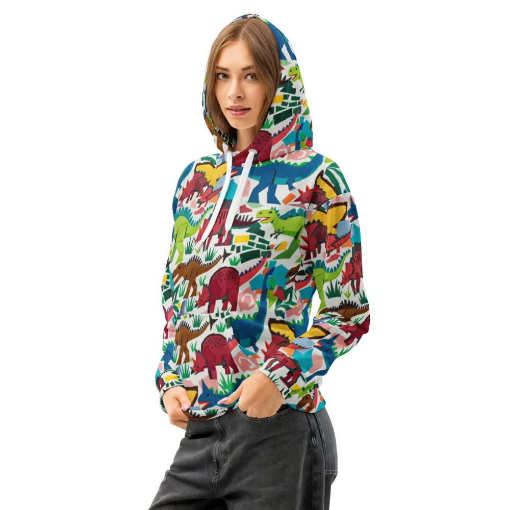 Prehistoric Parade on Cotton Hoodie — Left Front