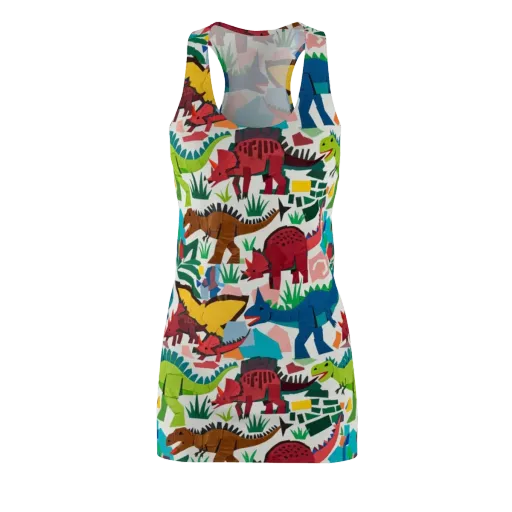 Prehistoric Parade on a Racerback Dress