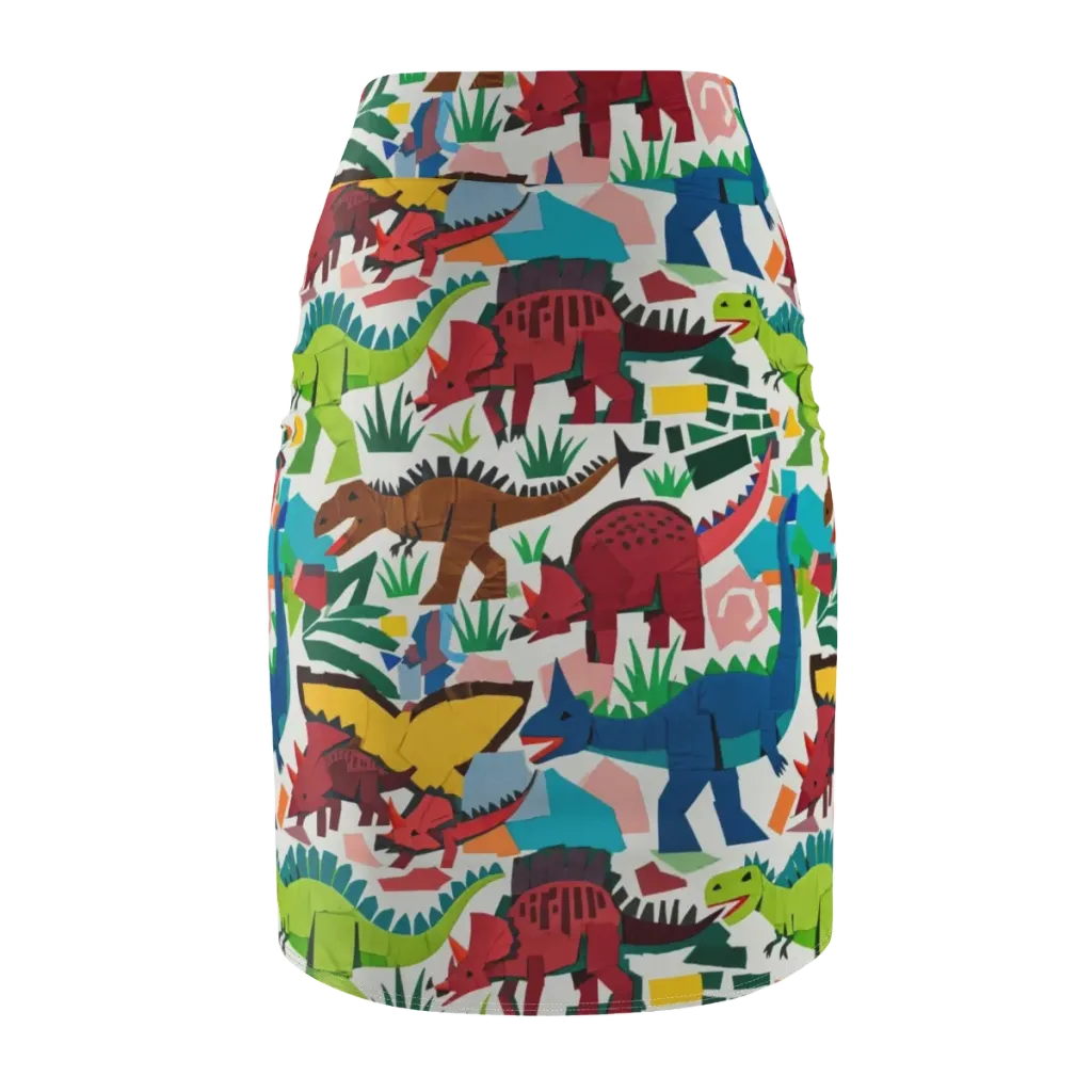 Prehistoric Parade on Pencil Skirt — Back