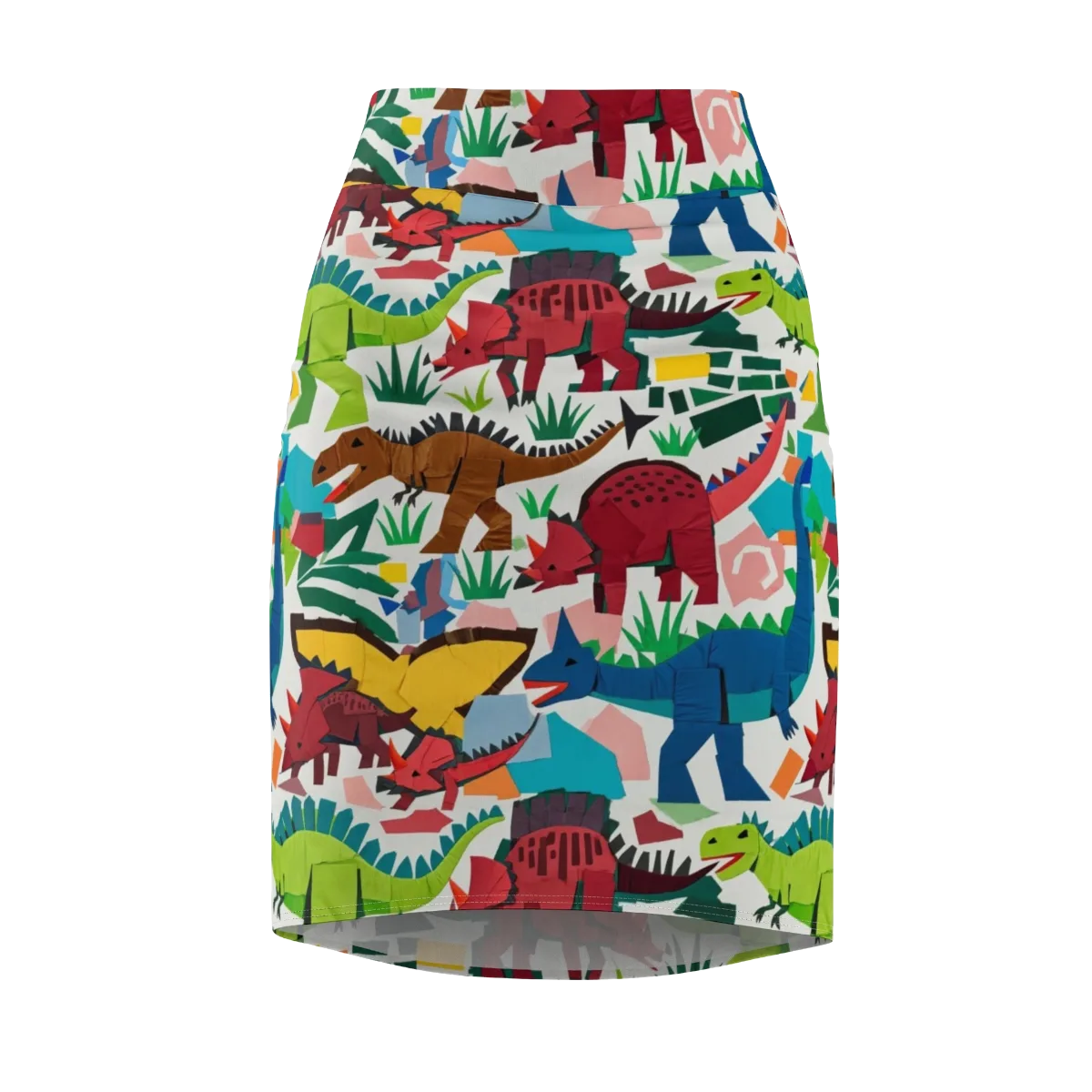 Prehistoric Parade on Pencil Skirt — Front