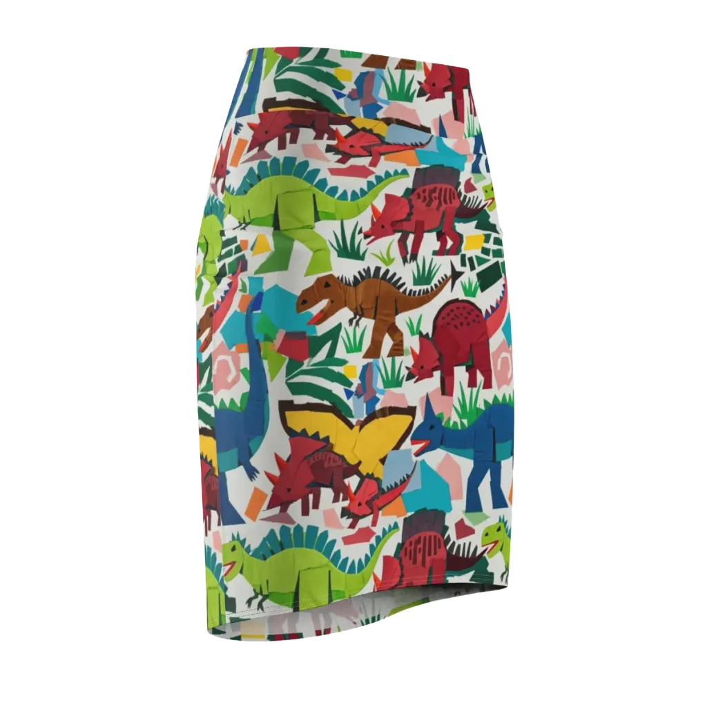 Prehistoric Parade on Pencil Skirt — Front Side