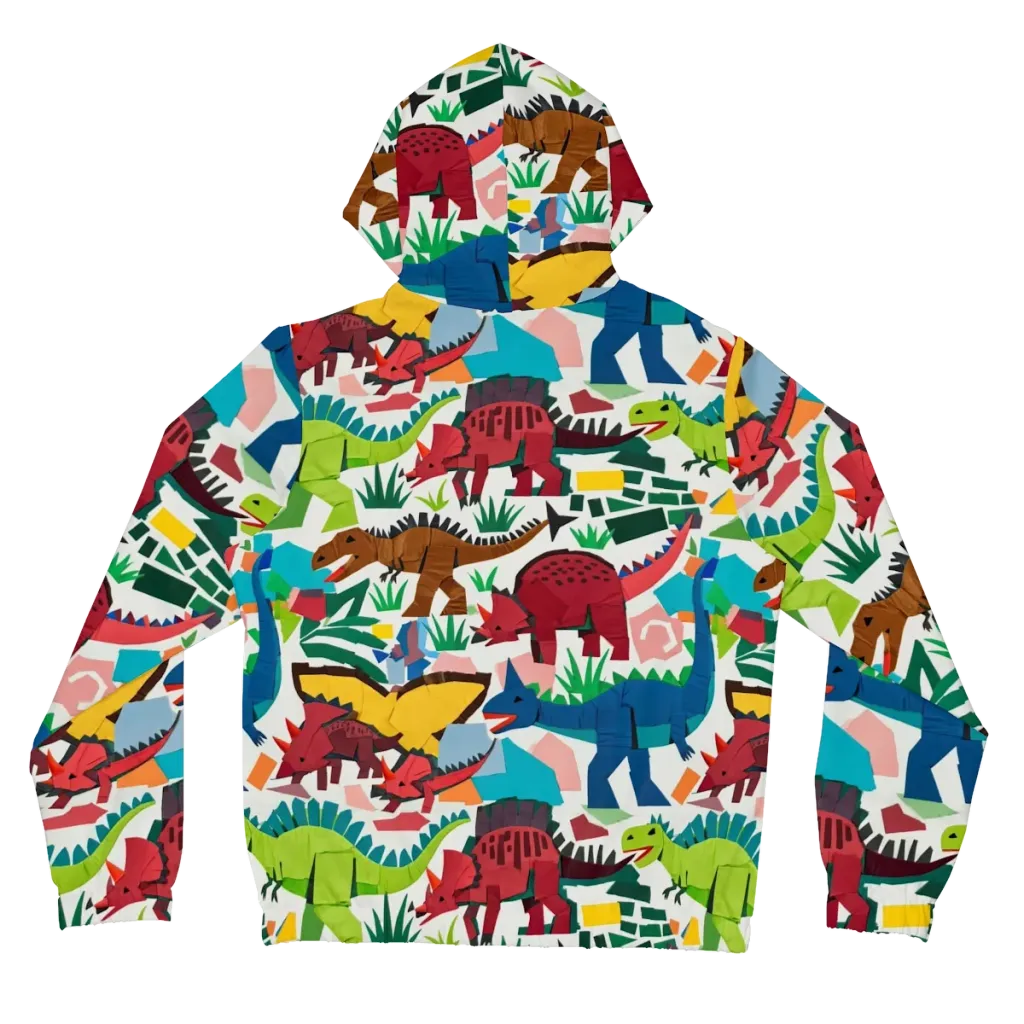 Prehistoric Parade on Women's Full-Zip Hoodie — Back