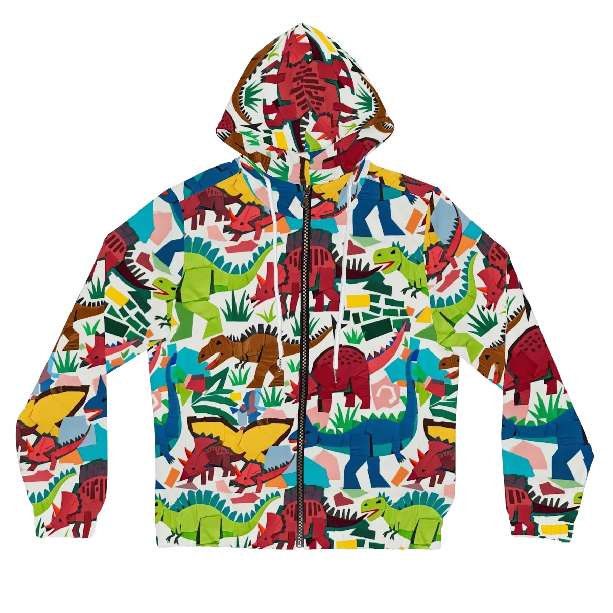 Prehistoric Parade on Women's Full-Zip Hoodie — Front