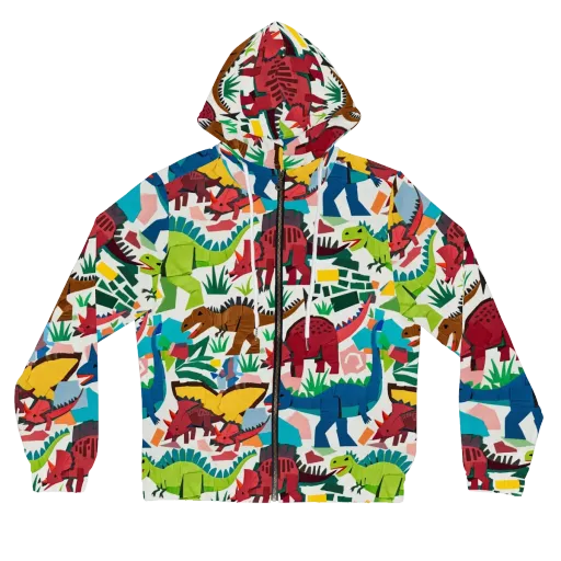 Prehistoric Parade on a Women's Full-Zip Hoodie