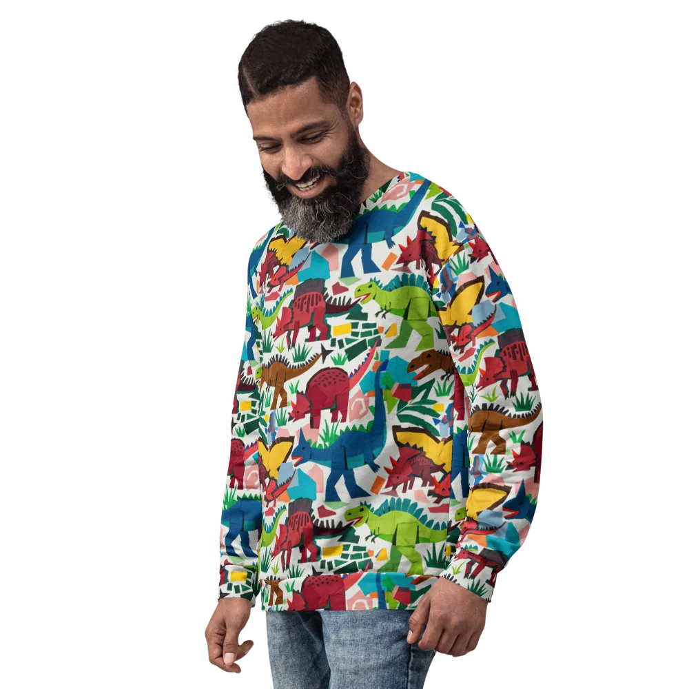 Prehistoric Parade on Sweatshirt — Left Front