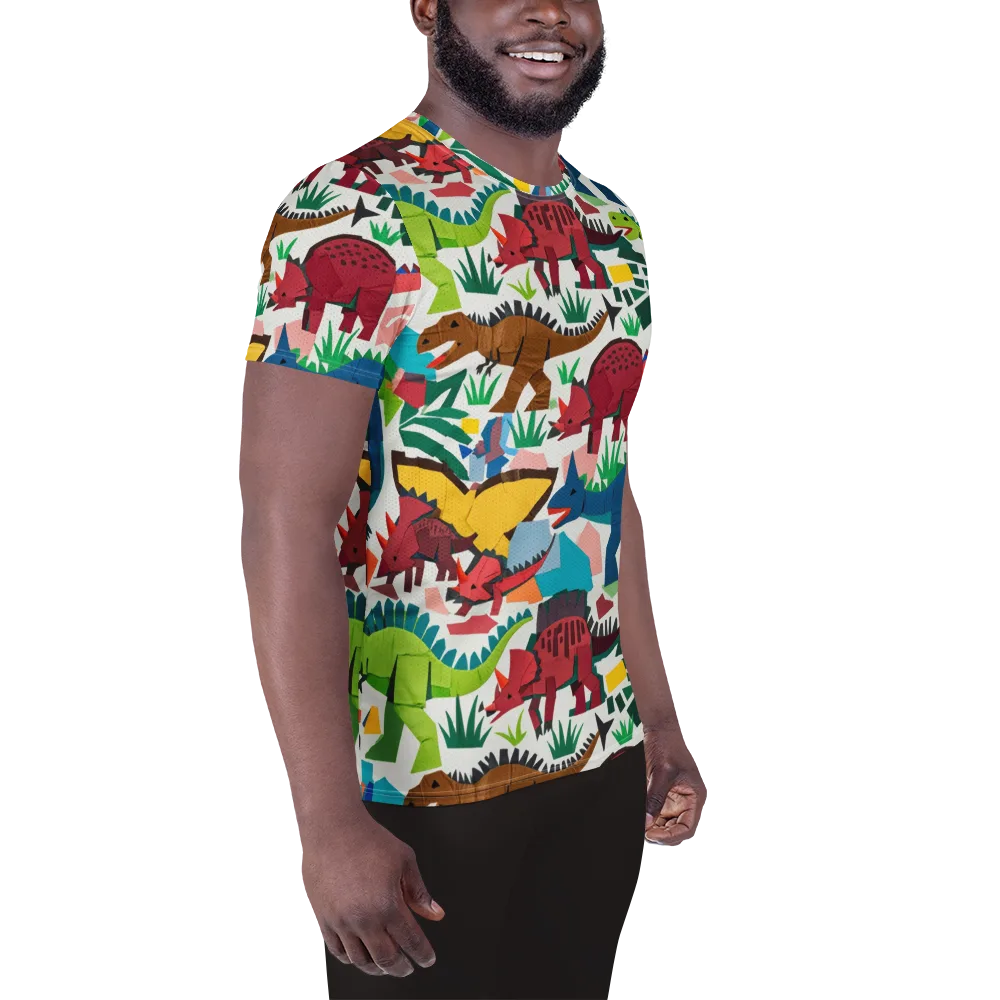 Prehistoric Parade on Men's Athletic T-Shirt — Right