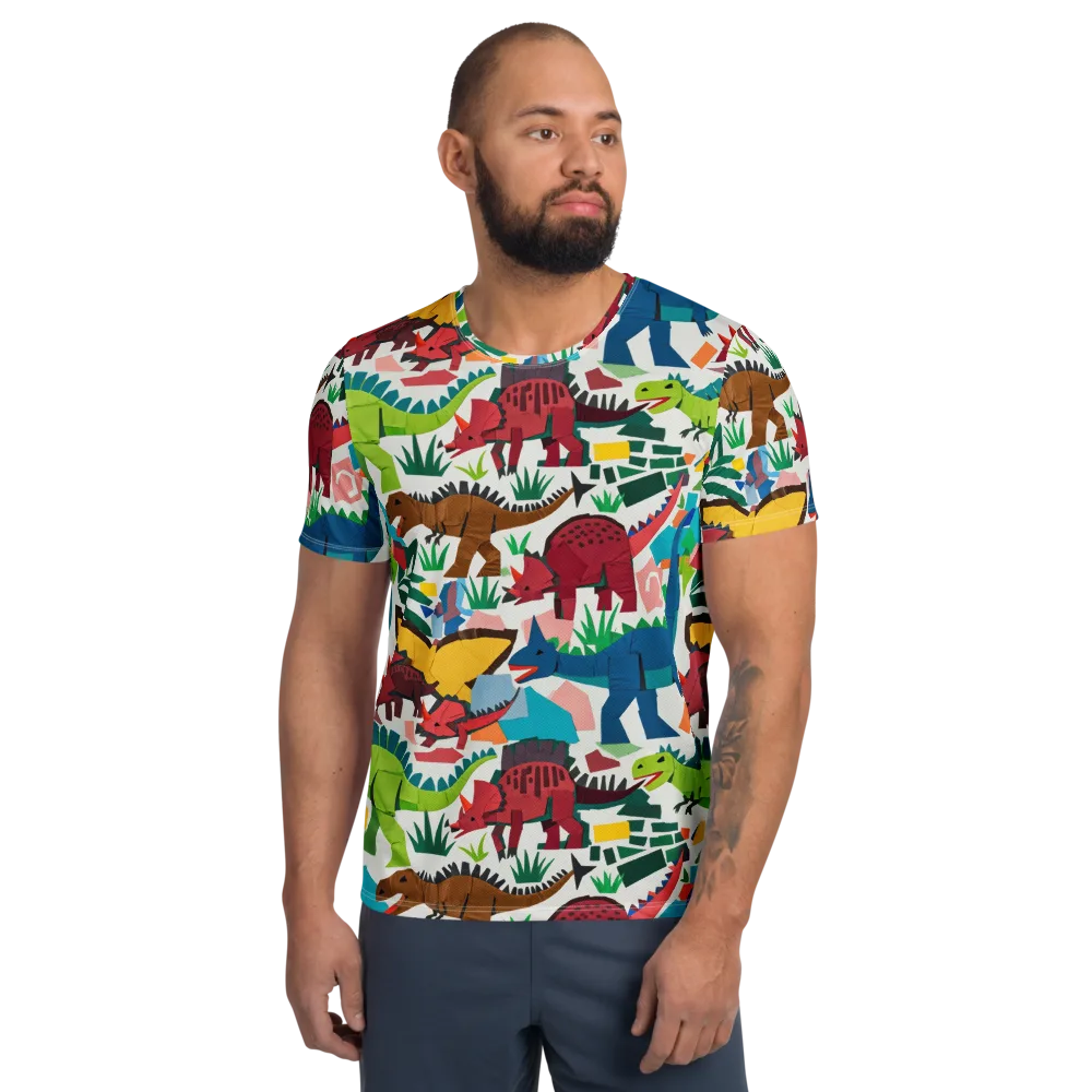 Prehistoric Parade on Men's Athletic T-Shirt — Front