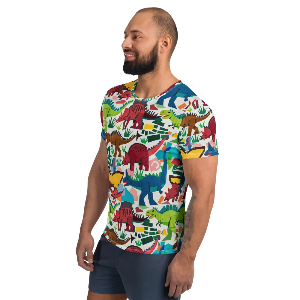 Prehistoric Parade on Men's Athletic T-Shirt — Left